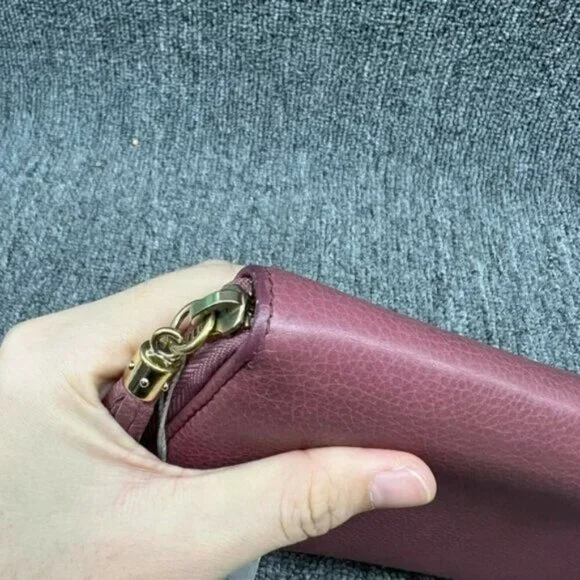 Authentic Gucci Soho Zip Around Wallet Pink Leather GG Logo Luxury - Picture 8 of 16